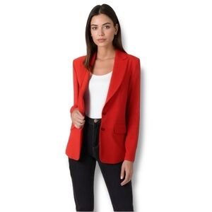 MONDI Red Women’s Blazer, Label says 42 Fits like oversized 6 or true to size 8